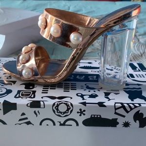 Rose Gold Pearl Sandals